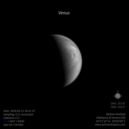 impaging planetario Venere astrofarm